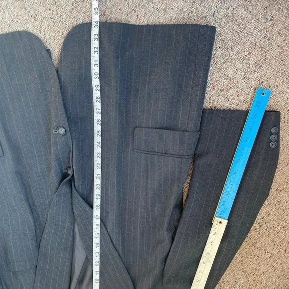Towncraft Worsted Wool Blend 2 Button Gray Blazer Men’s Size 50R Pockets - Picture 3 of 8